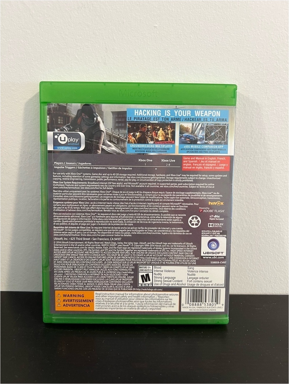 Watch Dogs Xbox One Complete CIB Tested Working Ubisoft - Picture 2 of 4